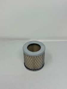 The Powerex, Inc. Intake Filter (P/N VP000543AV) is a cylindrical air filter featuring a metal mesh exterior and white rim, shown upright on a white surface with a plain white background.