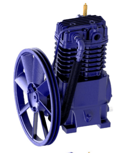 Blue Quincy Compressor QT-1 Basic Compressor (P/N 2020040301) industrial air pump with a large flywheel.